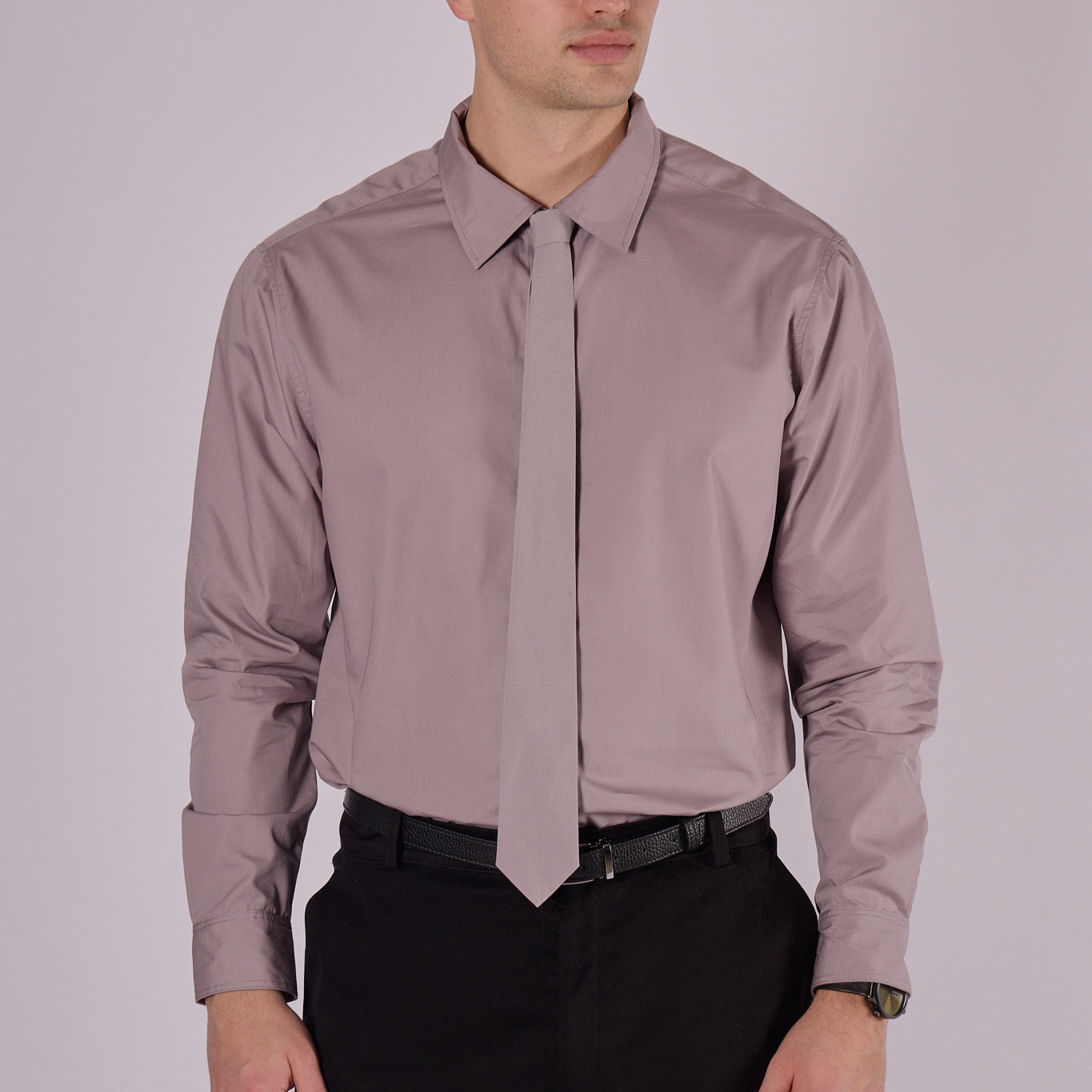 Men's organic cotton shirt with collar - regular fit