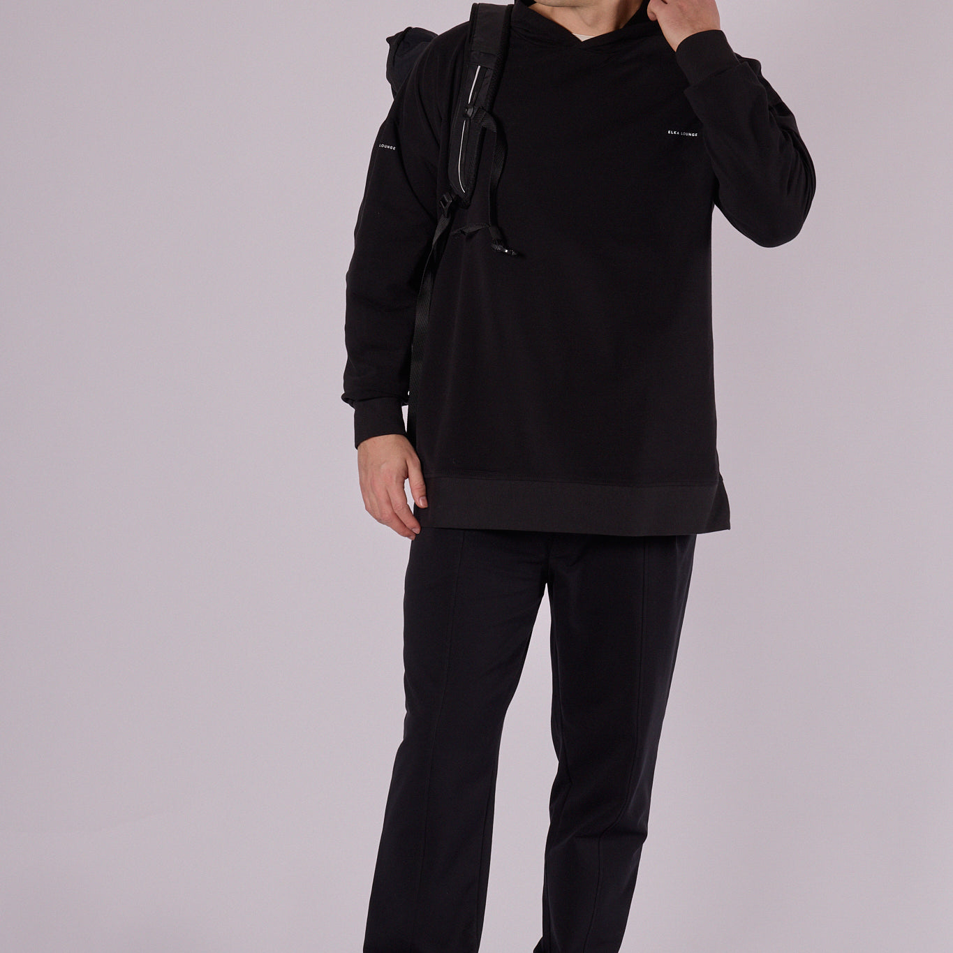 Pánská mikina s kapucí z biobavlny brushed - Oversized