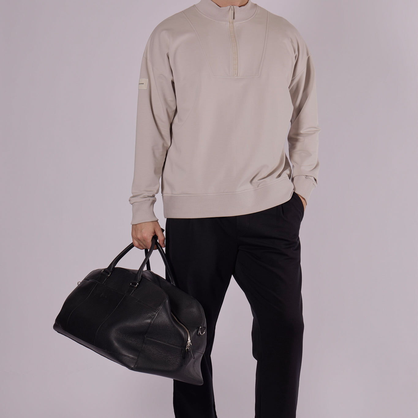 Men Sweatshirt zip-up organic cotton - Loose fit