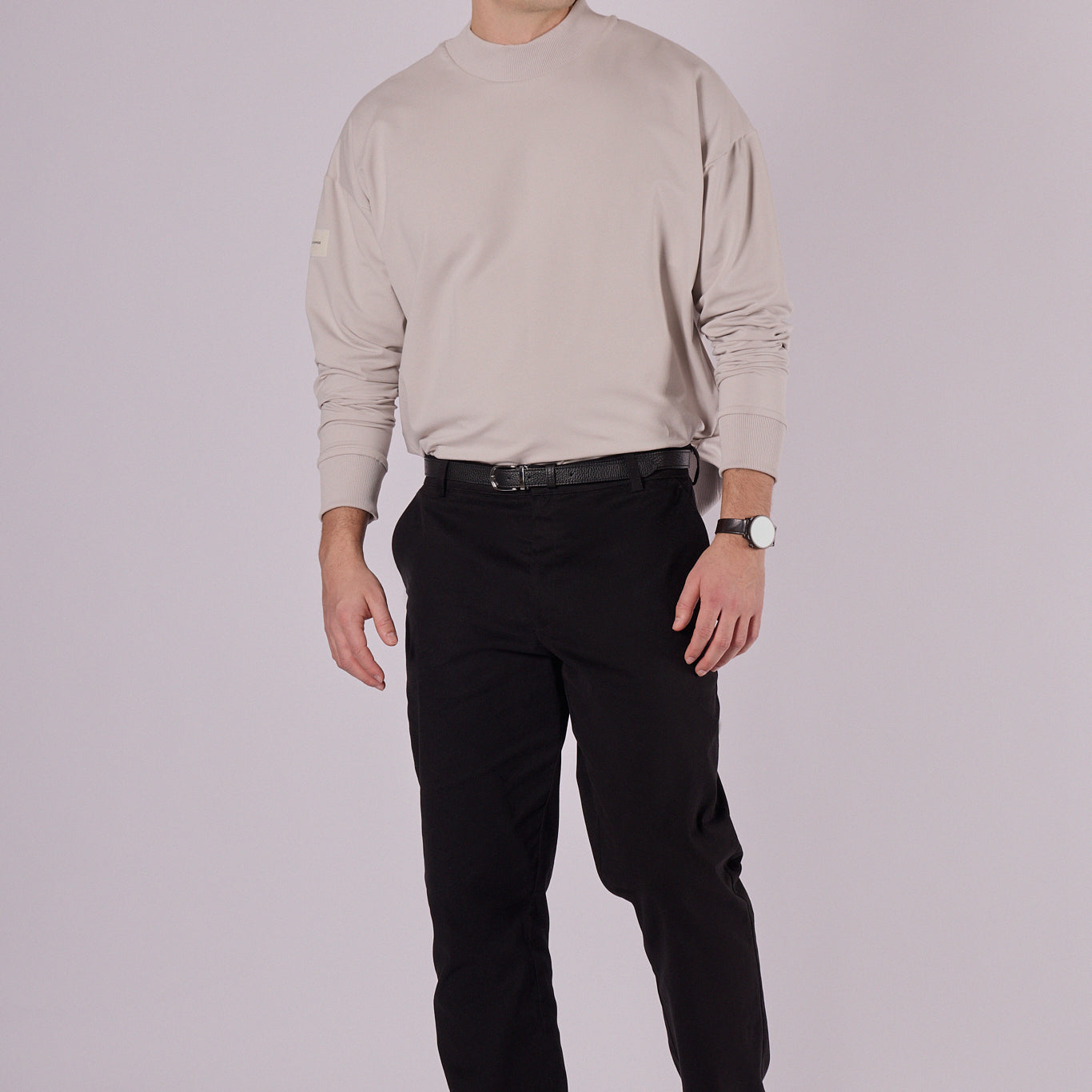 Pánská Mikina High neck z biobavlny - Loose fit