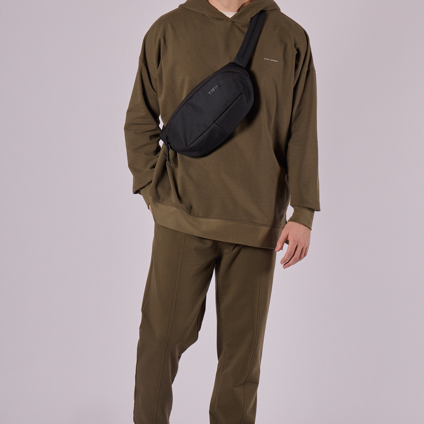 Men sweatpants organic cotton brushed - loose fit