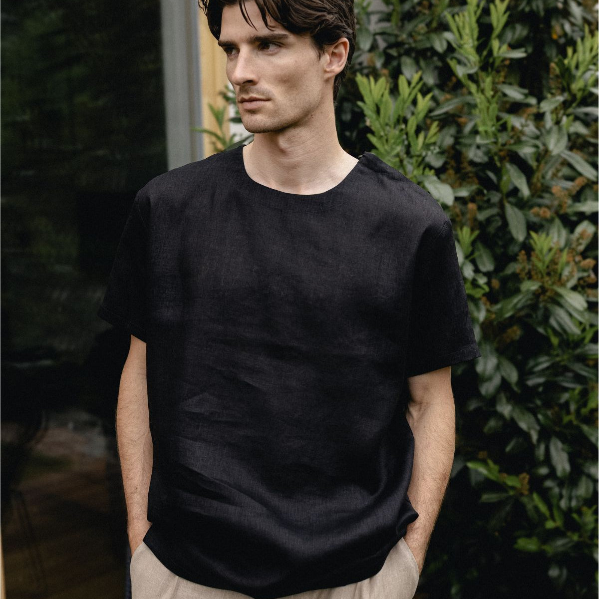 Men's regular linen t-shirt