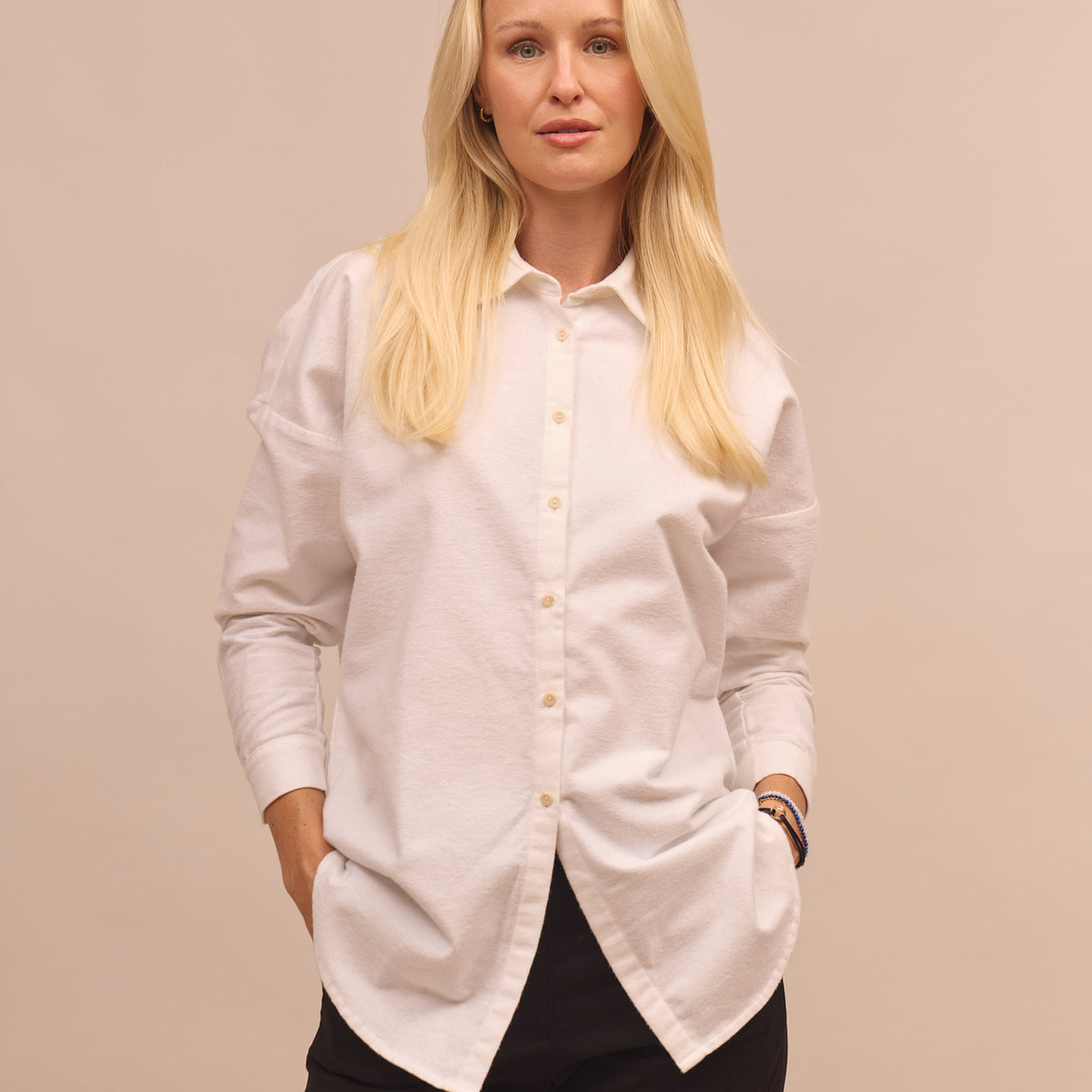 Women’s Flannel Shirt with Collar Loose Fit