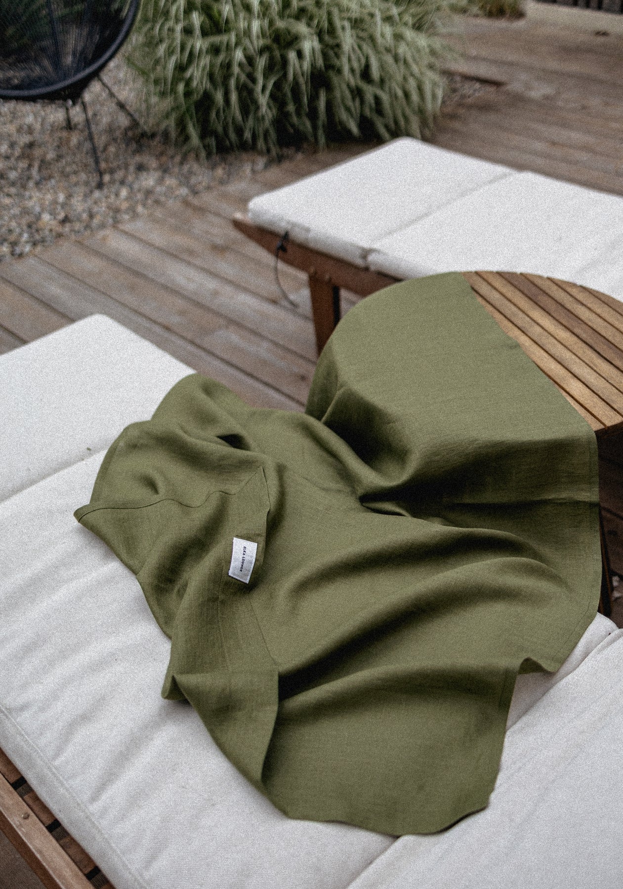Lněný šátek Moss green