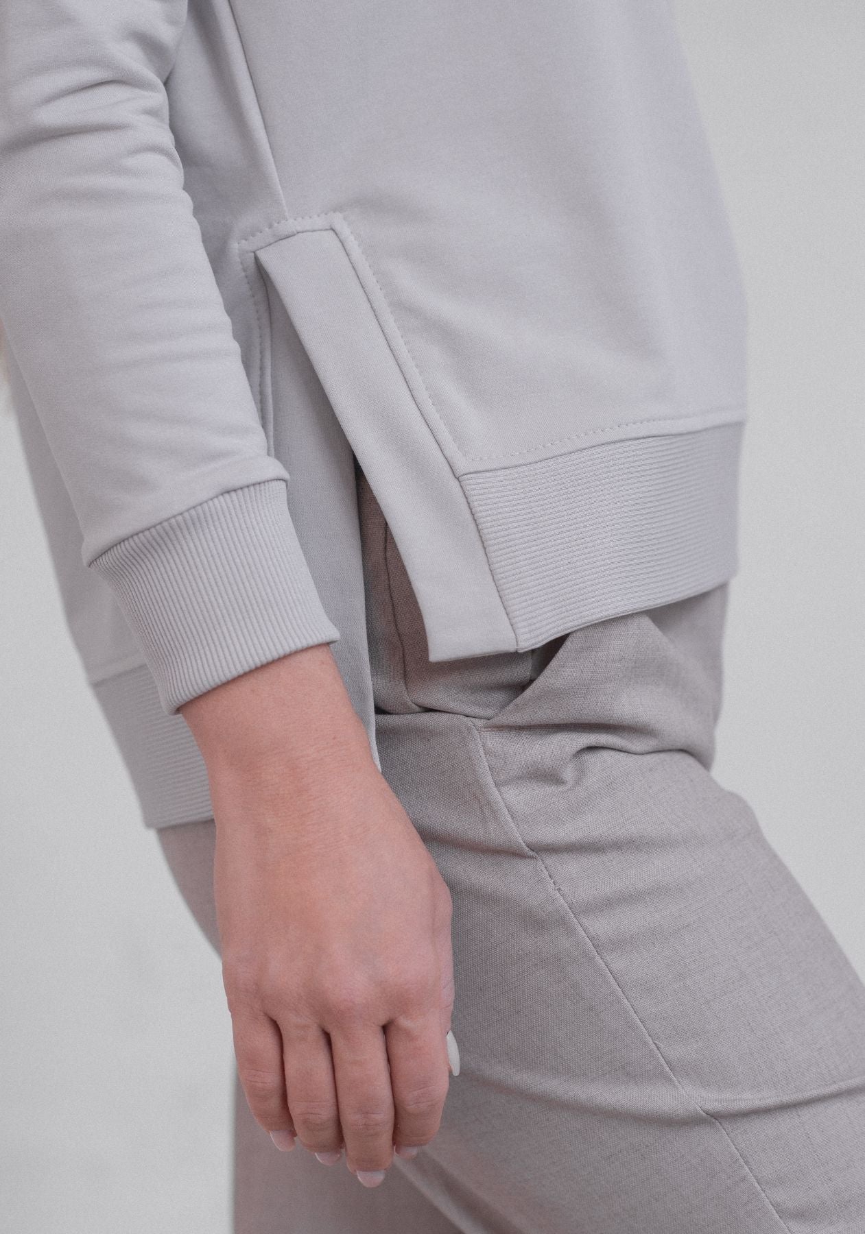 Women bluza Classic z bawełny organicznej boczne rozciecia - Loose fit