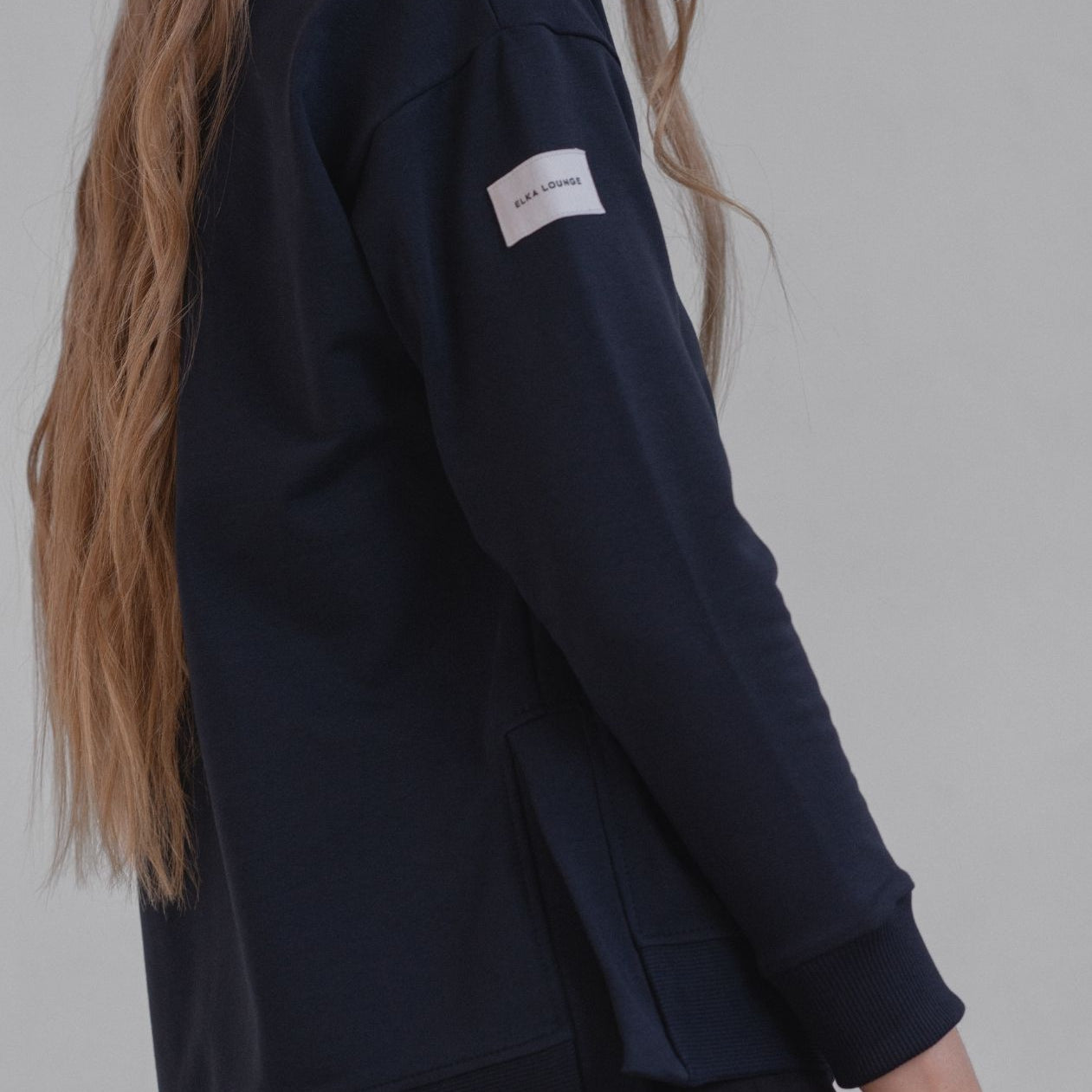 Dámská mikina Classic z biobavlny s rozparky - loose fit