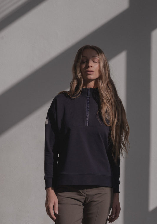 Dámská mikina Zip-up z biobavlny s rozparky - loose fit