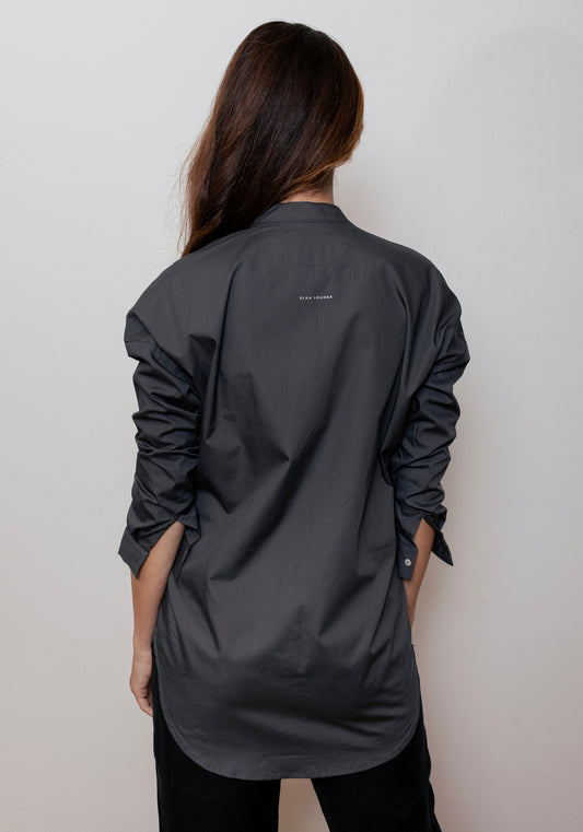 Dámska biobavlnená košeľa loose fit - Gray