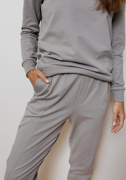 Women sweatpants organic cotton brushed - loose fit