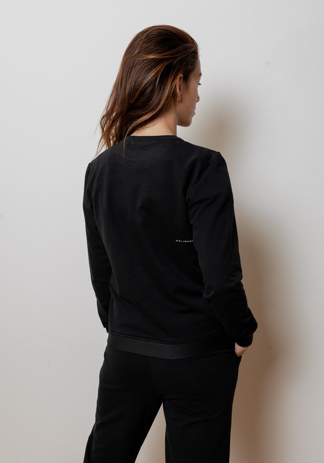 Women bluza bawełna organiczna Black brushed - regular update
