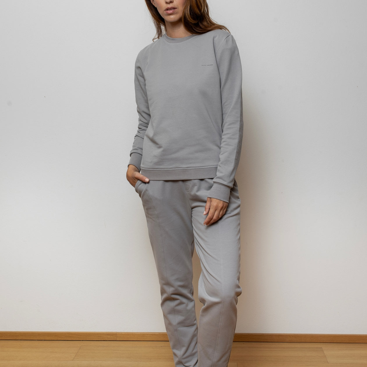 Dámská mikina bez kapuce z biobavlny brushed - regular