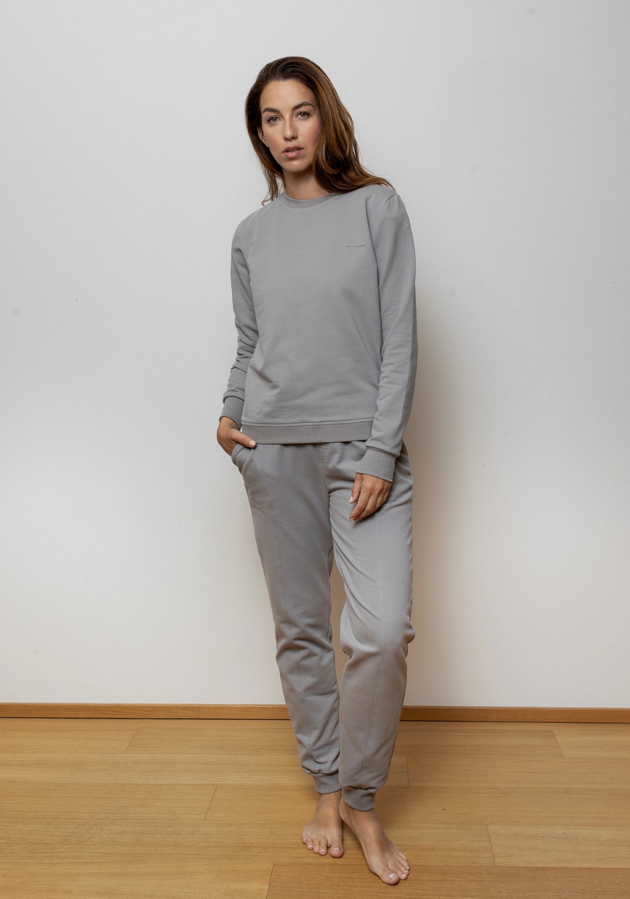 Women bluza bawełna organiczna Gray brushed - regular update