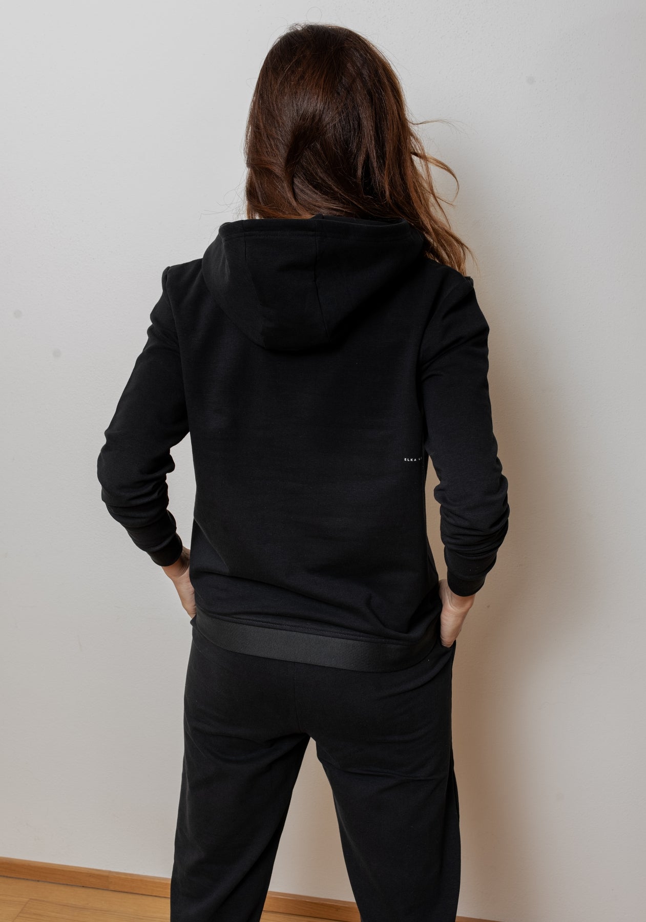 Women hoodie organic cotton Black brushed - regular update