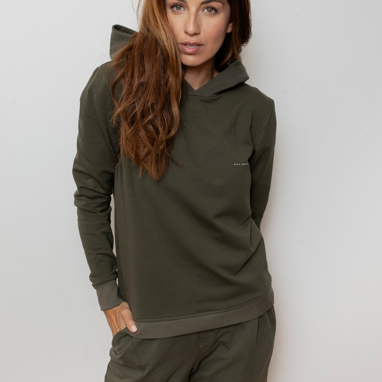 Dámská mikina s kapucí z biobavlny brushed - regular