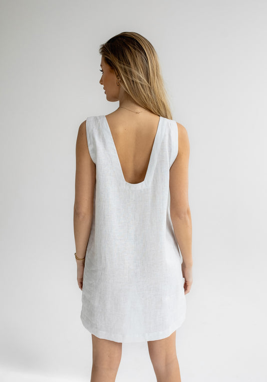Dámske ľanové šaty short regular fit Pearl gray