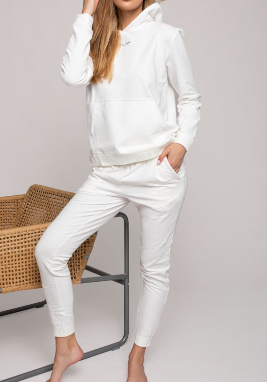Dámske teplákové nohavice z biobavlny Offwhite brushed