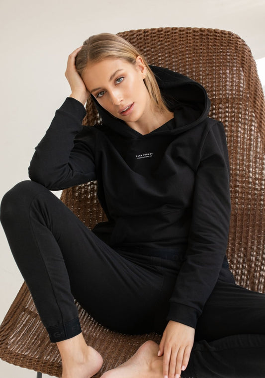 Dámske teplákové nohavice z biobavlny Black brushed