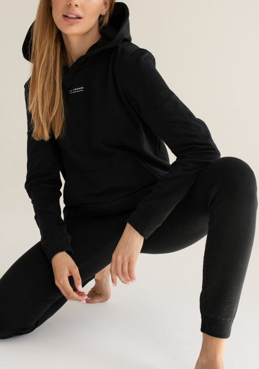 Dámske teplákové nohavice z biobavlny Black brushed