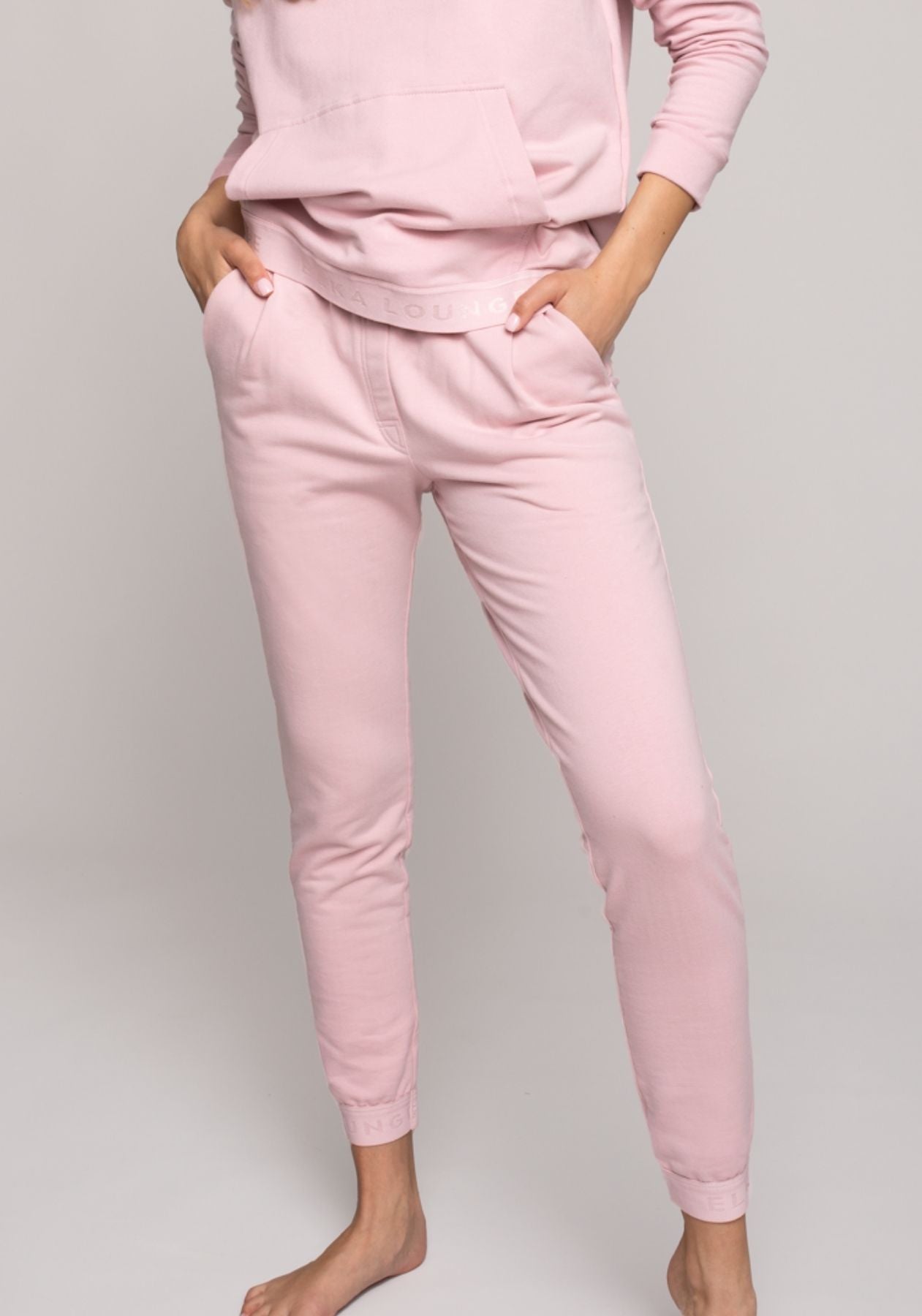 Dámske teplákové nohavice z biobavlny Bailet slipper-pink brushed
