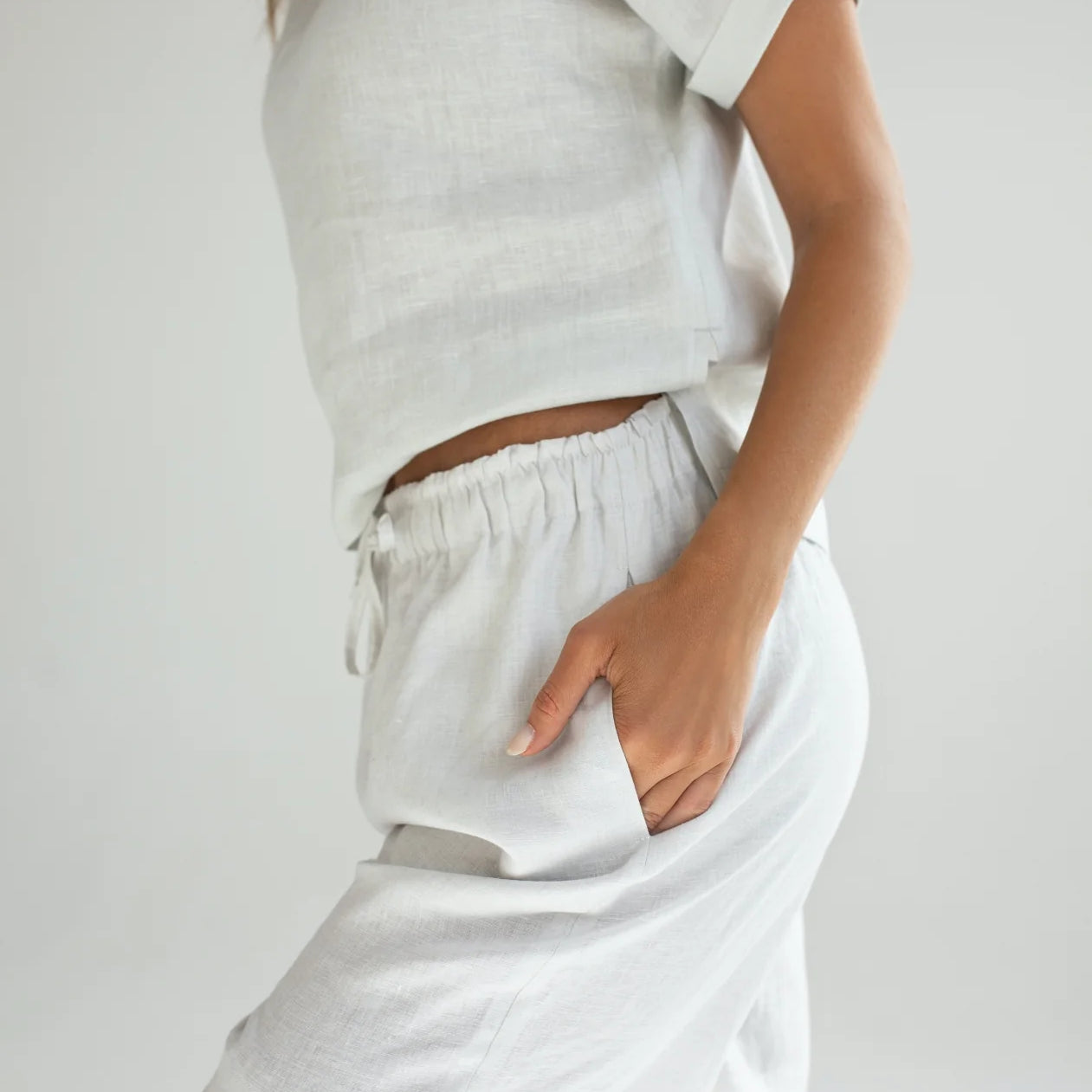 Dámské lněné šortky - regular fit