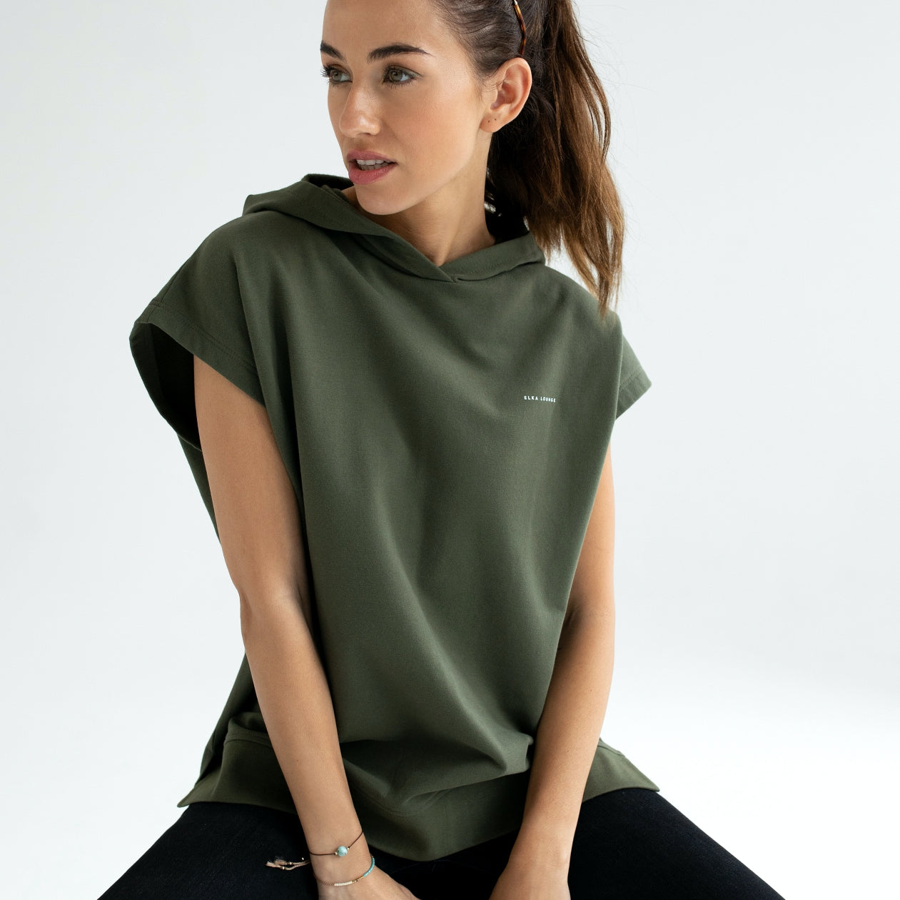 Dámská mikina bez rukávu / vesta z biobavlny brushed - Oversized