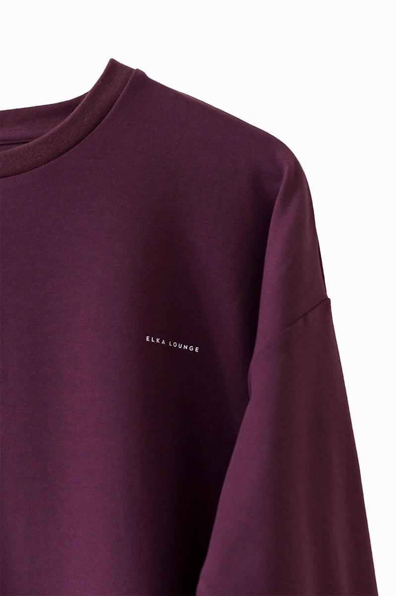 Dámská Mikina bez kapuce z biobavlny Purple - Oversized