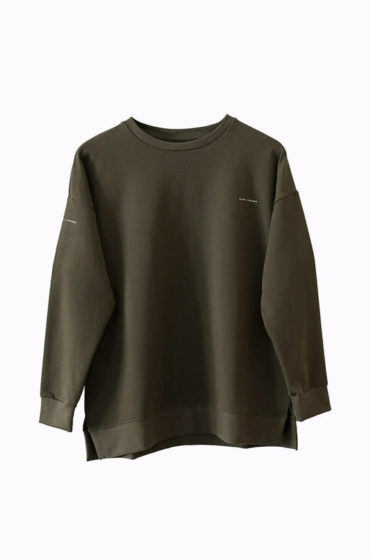 Dámska mikina bez kapucne z biobavlny Black brushed - Oversized