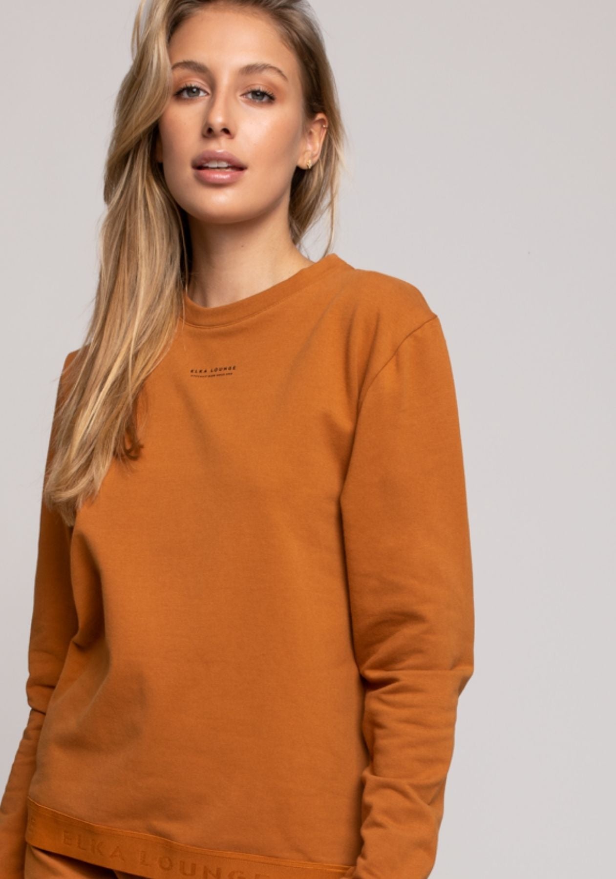Dámská Mikina bez kapuce z biobavlny Burnt ochre - regular