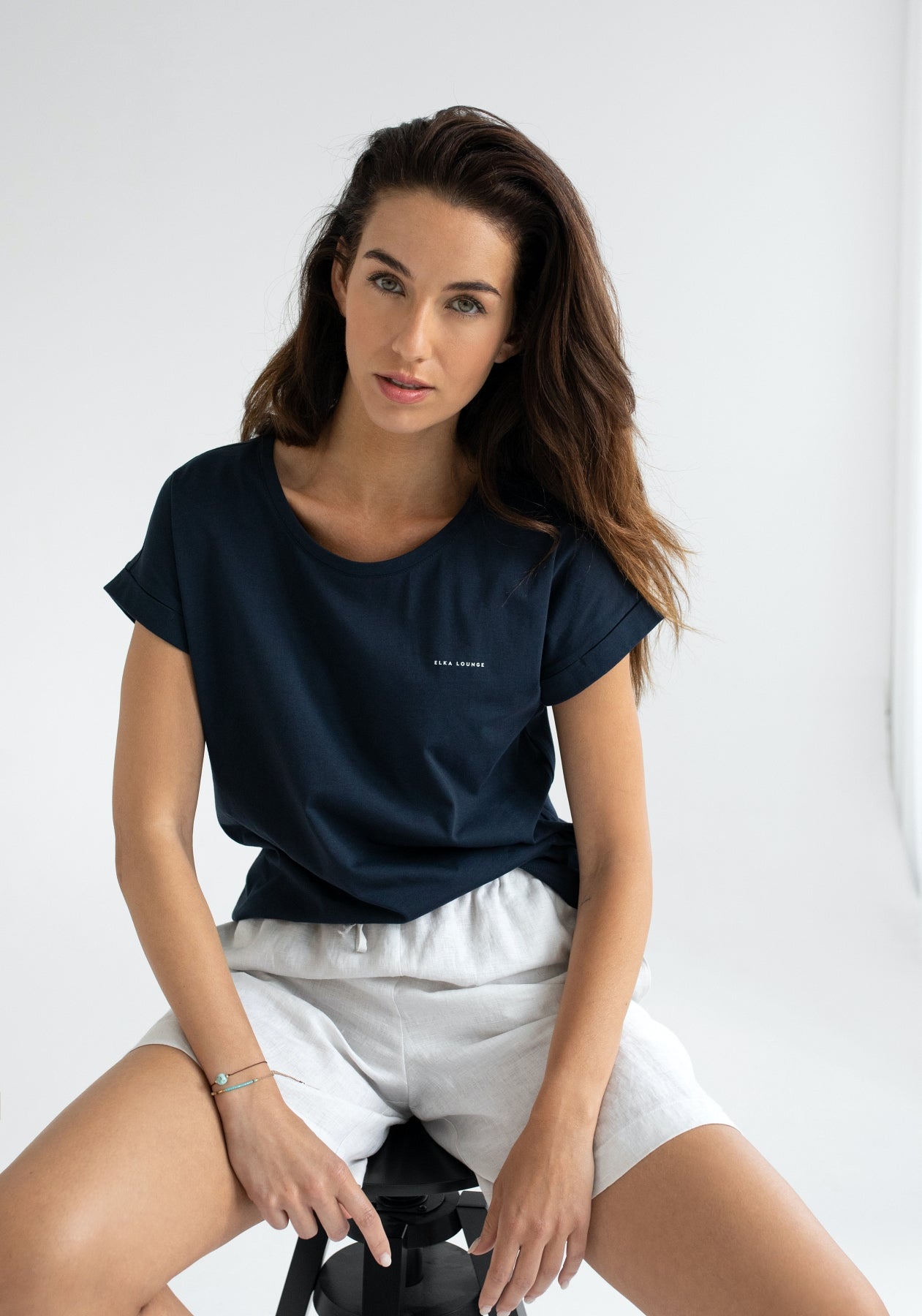 Dámské tričko z biobavlny Deep blue - loose fit
