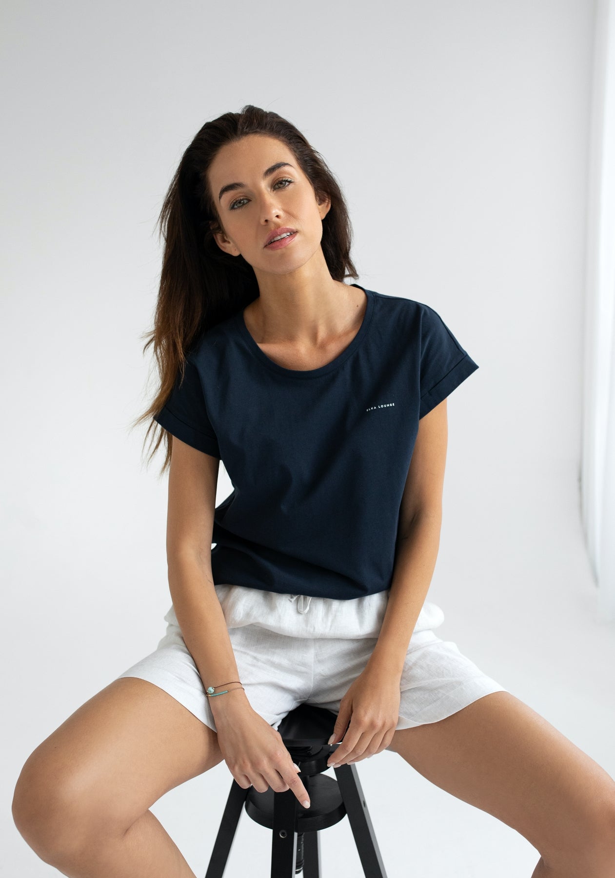 Dámské tričko z biobavlny Deep blue - loose fit