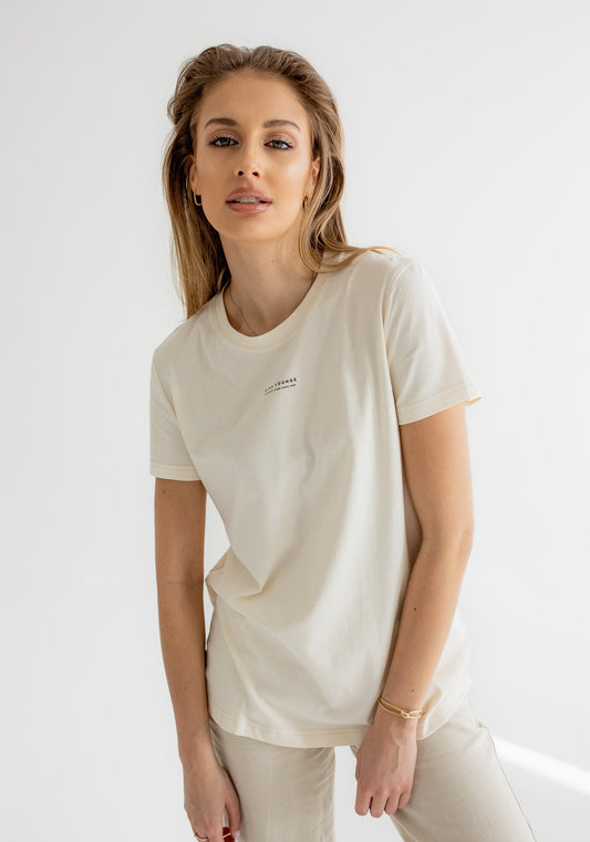 Dámske tričko z biobavlny Offwhite-natural - ethically made Minimalist - regular