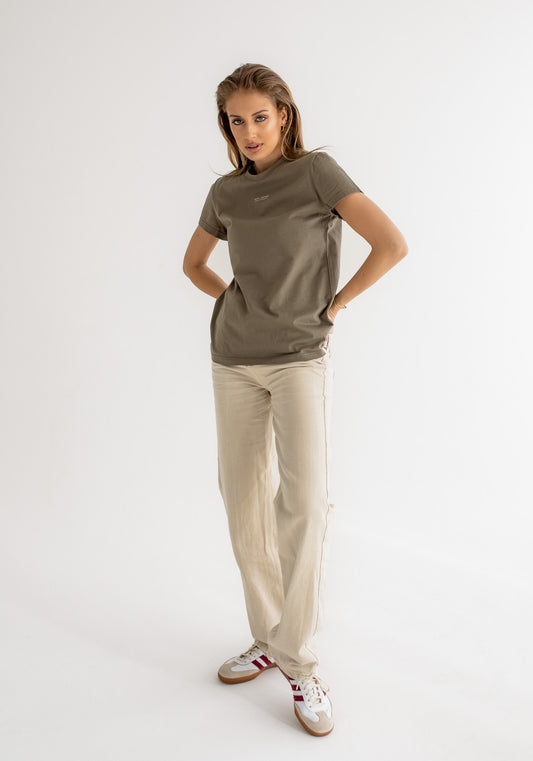 Dámske tričko z biobavlny Burnt olive - ethically made Minimalist - regular