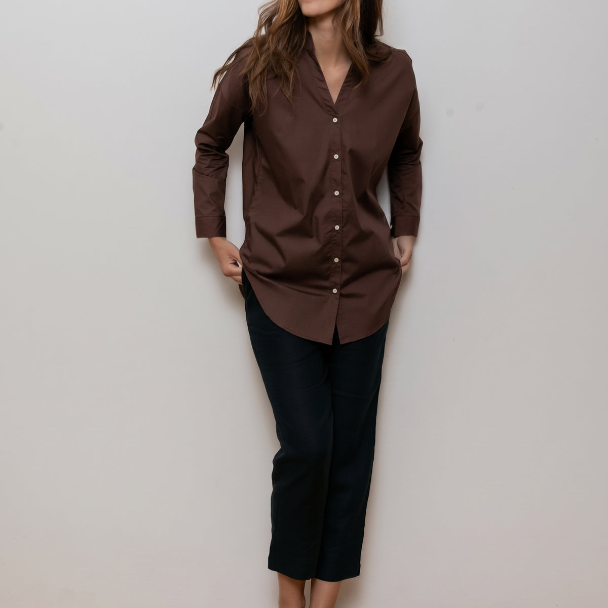 Women's loose fit organic cotton shirt
