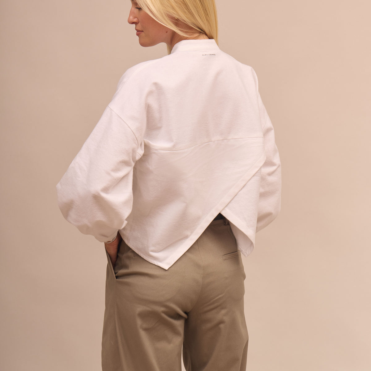 Dámská flanelová košile V crop - oversized