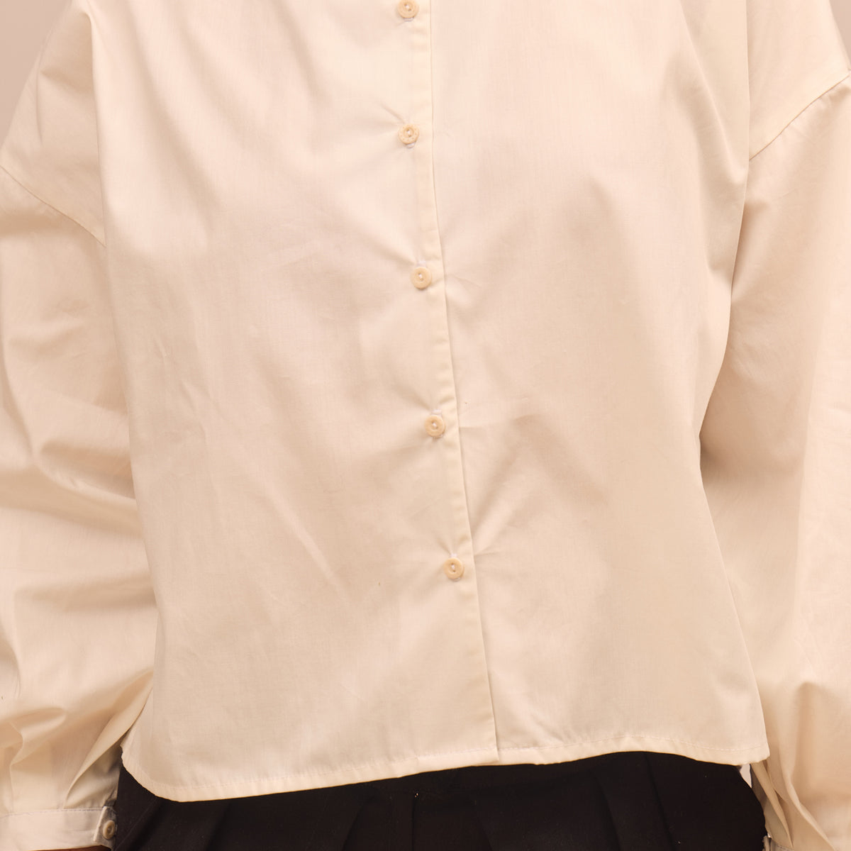 Dámská biobavlněná košile V crop - oversized