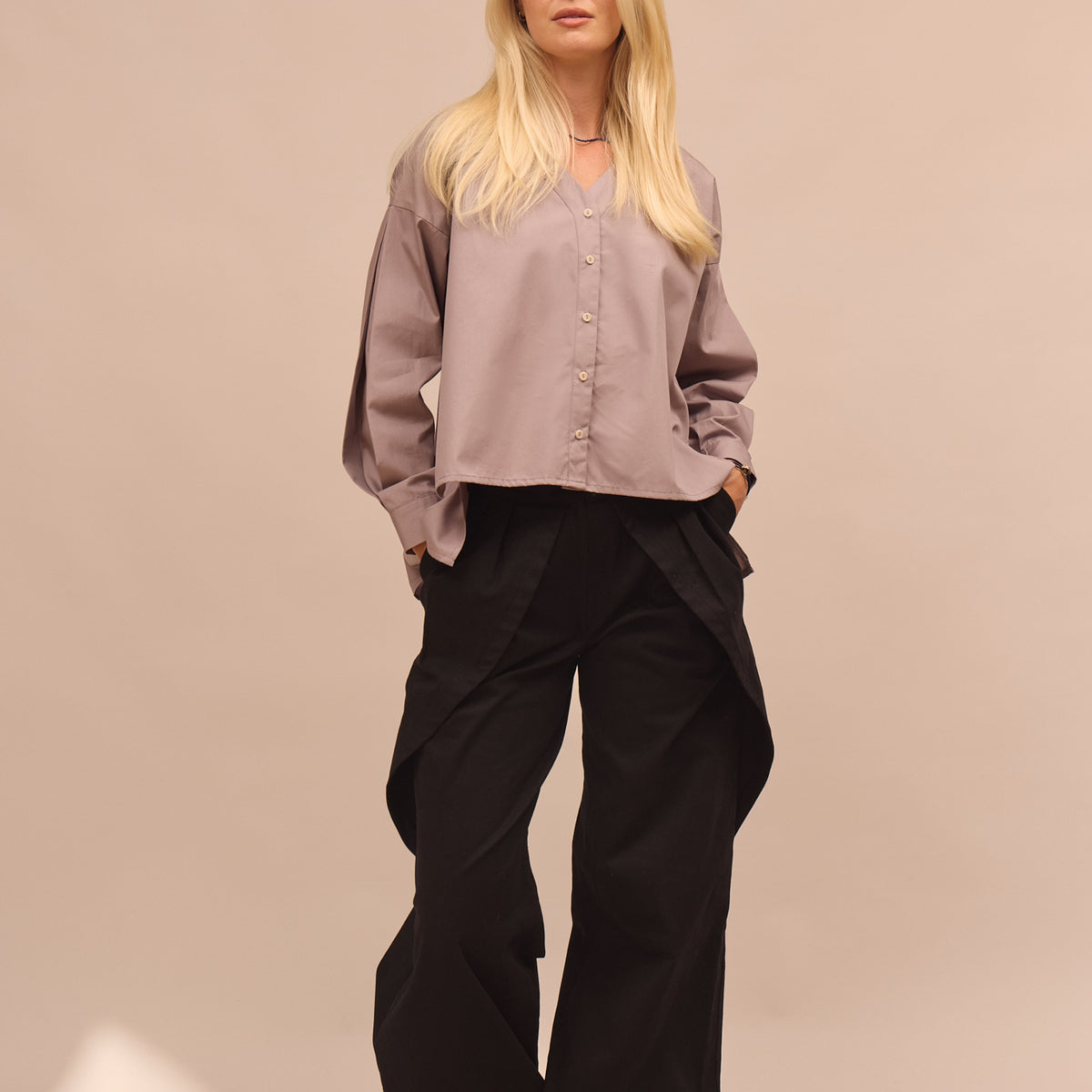 Dámská biobavlněná košile se sklady - oversized