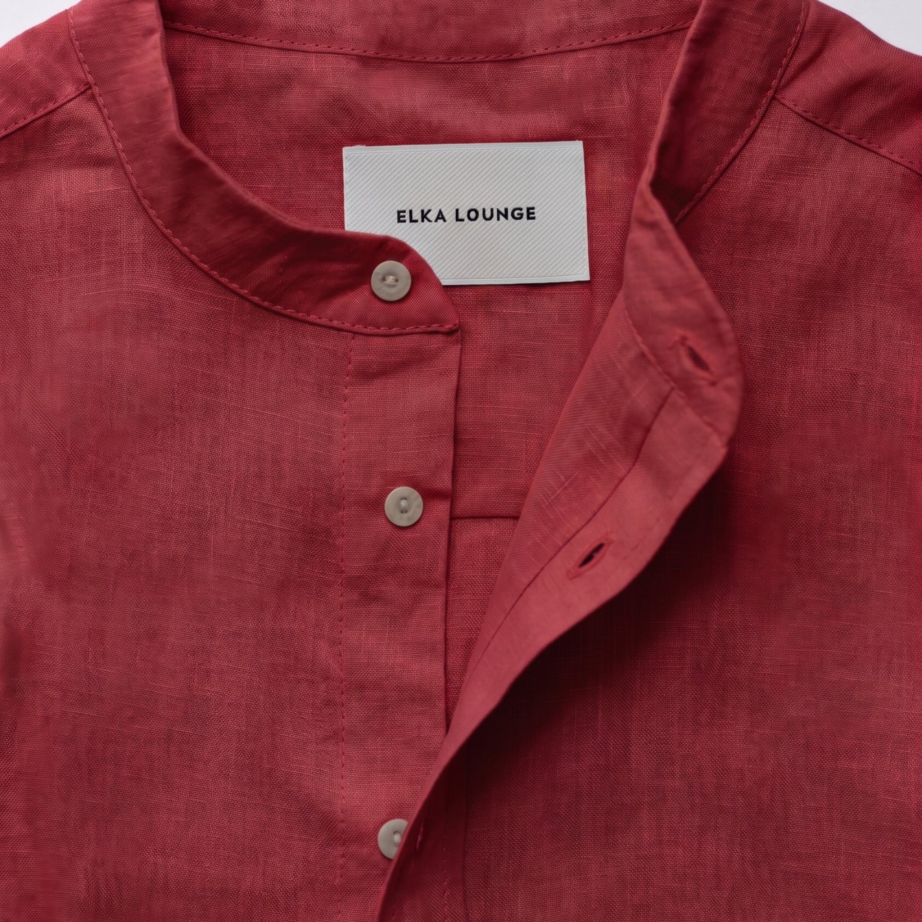 Men linen shirt without collar - regular fit