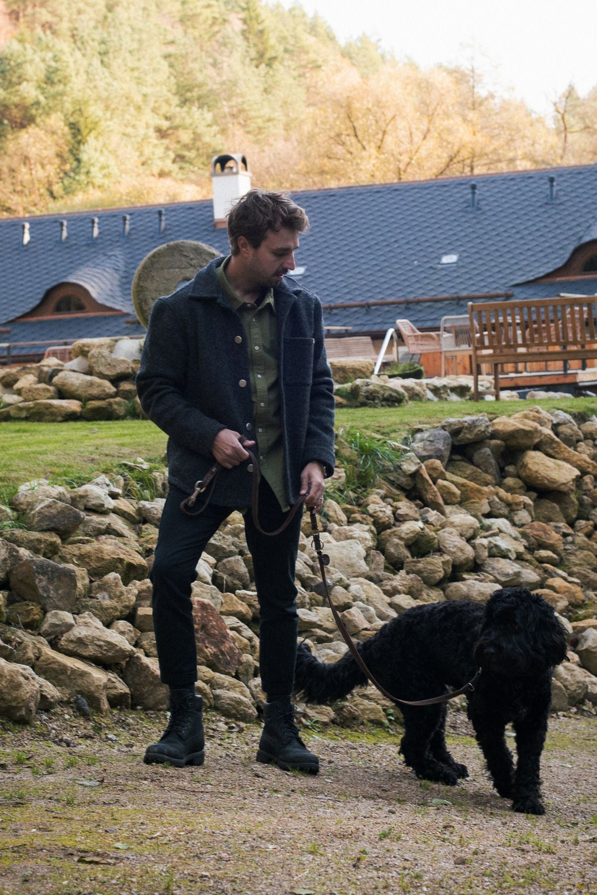 Outfit by Jakub | Wool coat & Flannel Moss green shirt