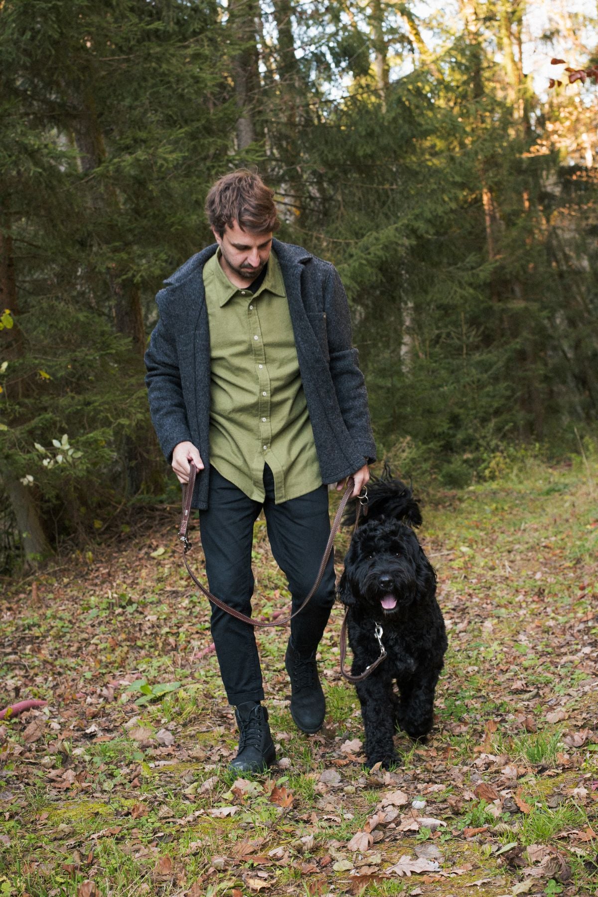 Outfit by Jakub | Wool coat & Flannel Moss green shirt