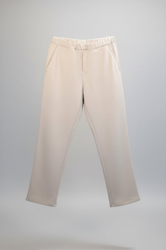 Men spodnie dresowe wide bawełna organiczna Pearl gray - Straight-leg