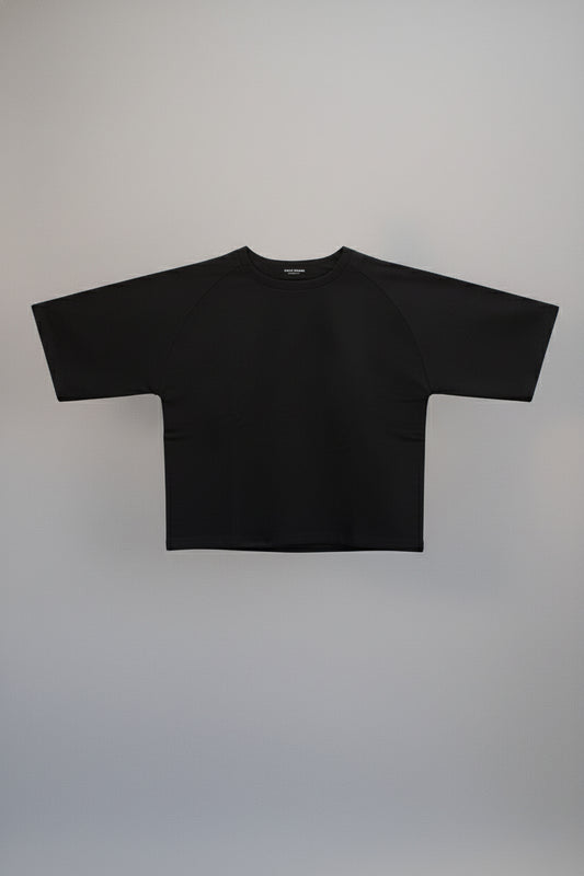 Damska bluzka typu sweatshirt z biobawełny Black - Loose fit