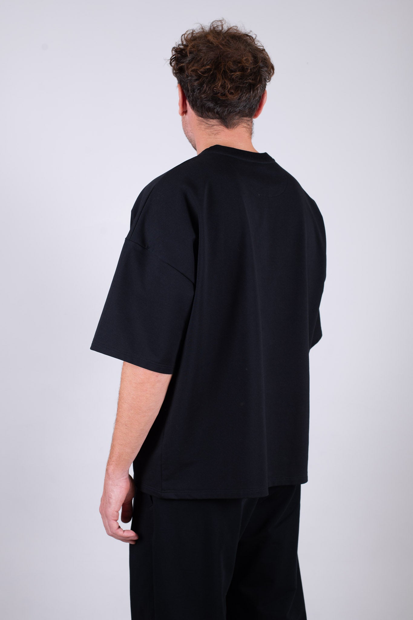 Męska bluzka typu sweatshirt z biobawełny Black - loose fit