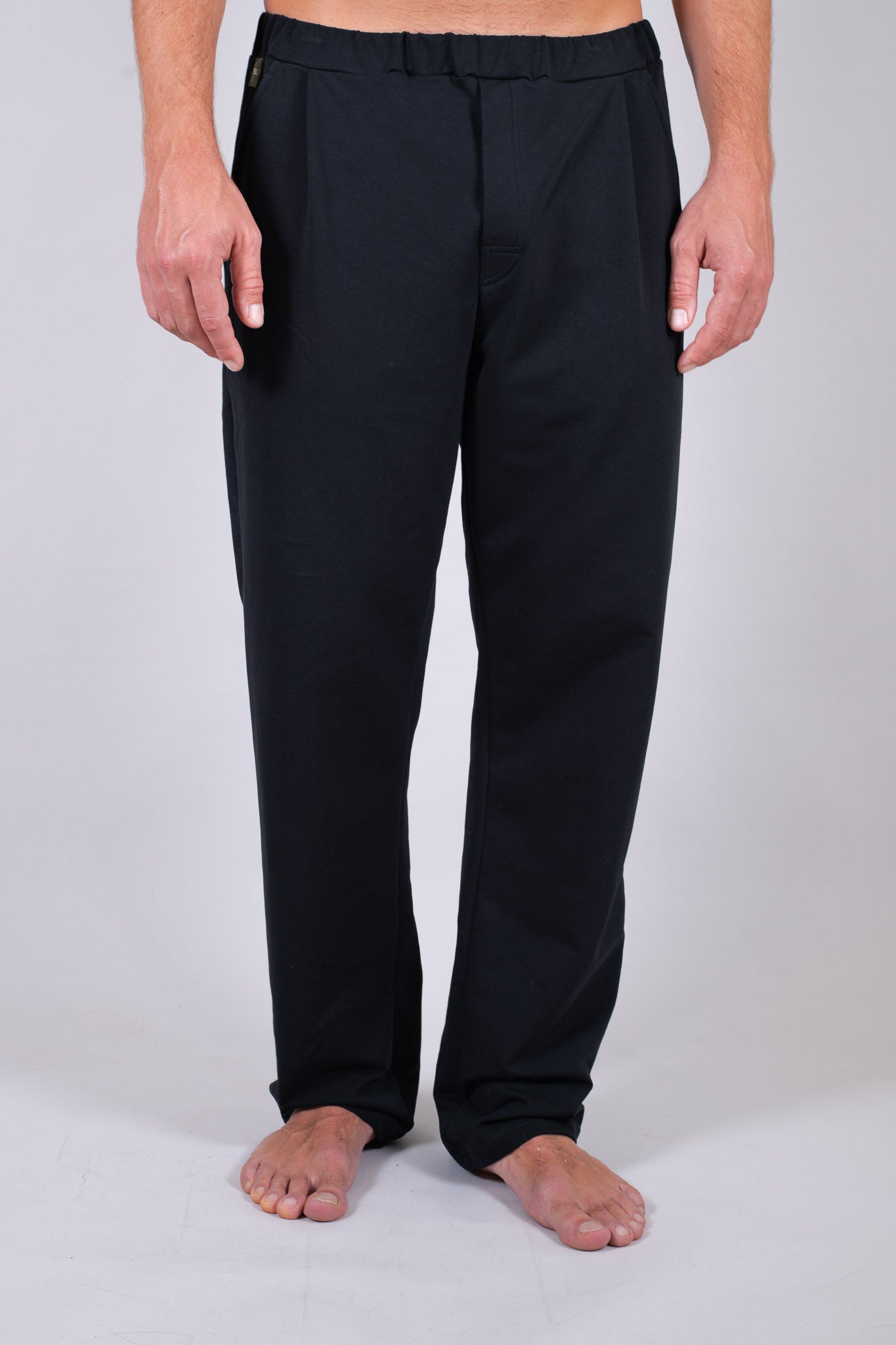 Men spodnie dresowe wide bawełna organiczna Black - Straight-leg