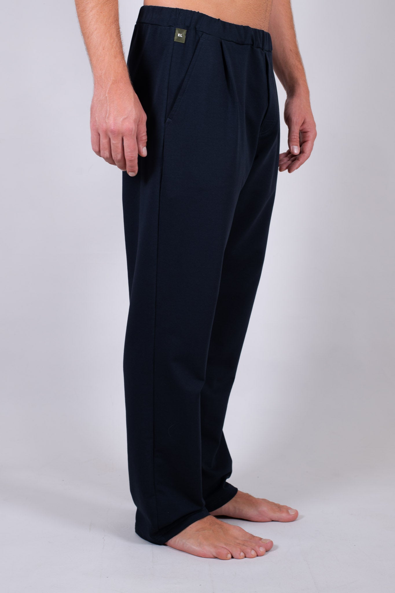 Men spodnie dresowe wide bawełna organiczna Deep blue - Straight-leg