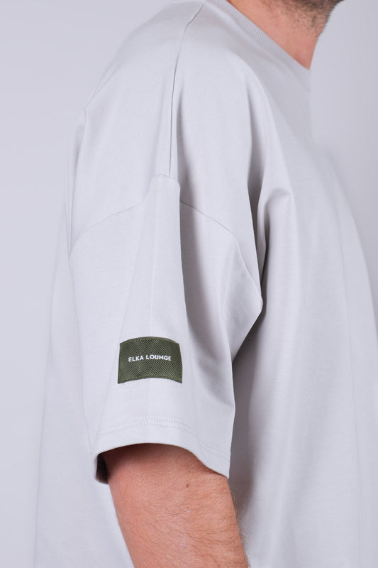 Pánské mikinové tričko z biobavlny Pearl gray - loose fit