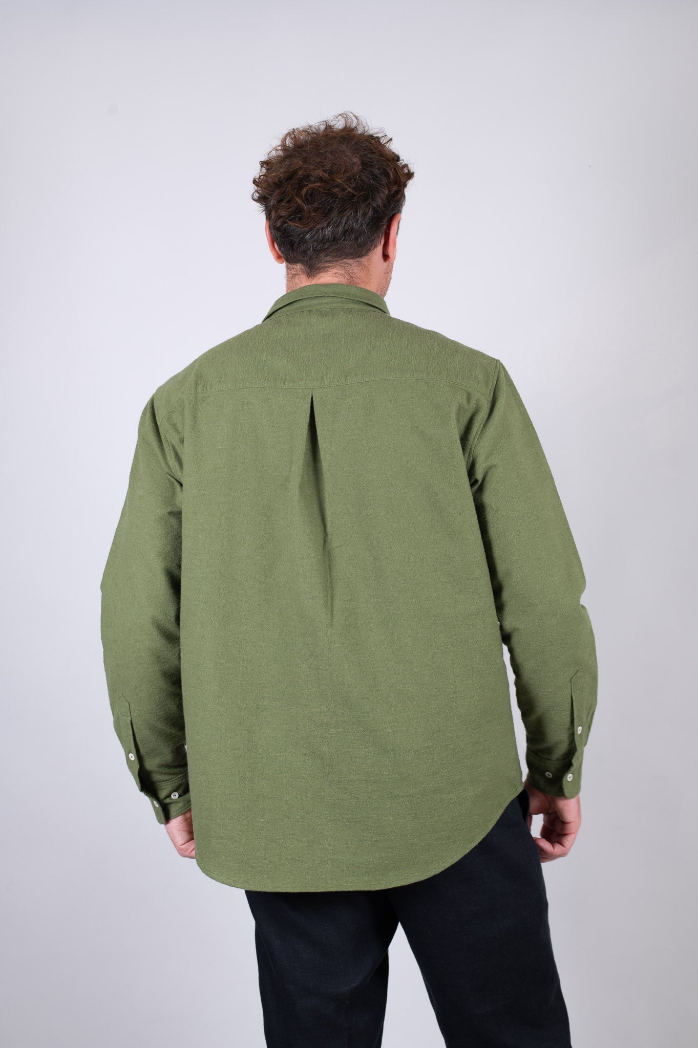 Pánska flanelová košeľa s golierom - regular fit