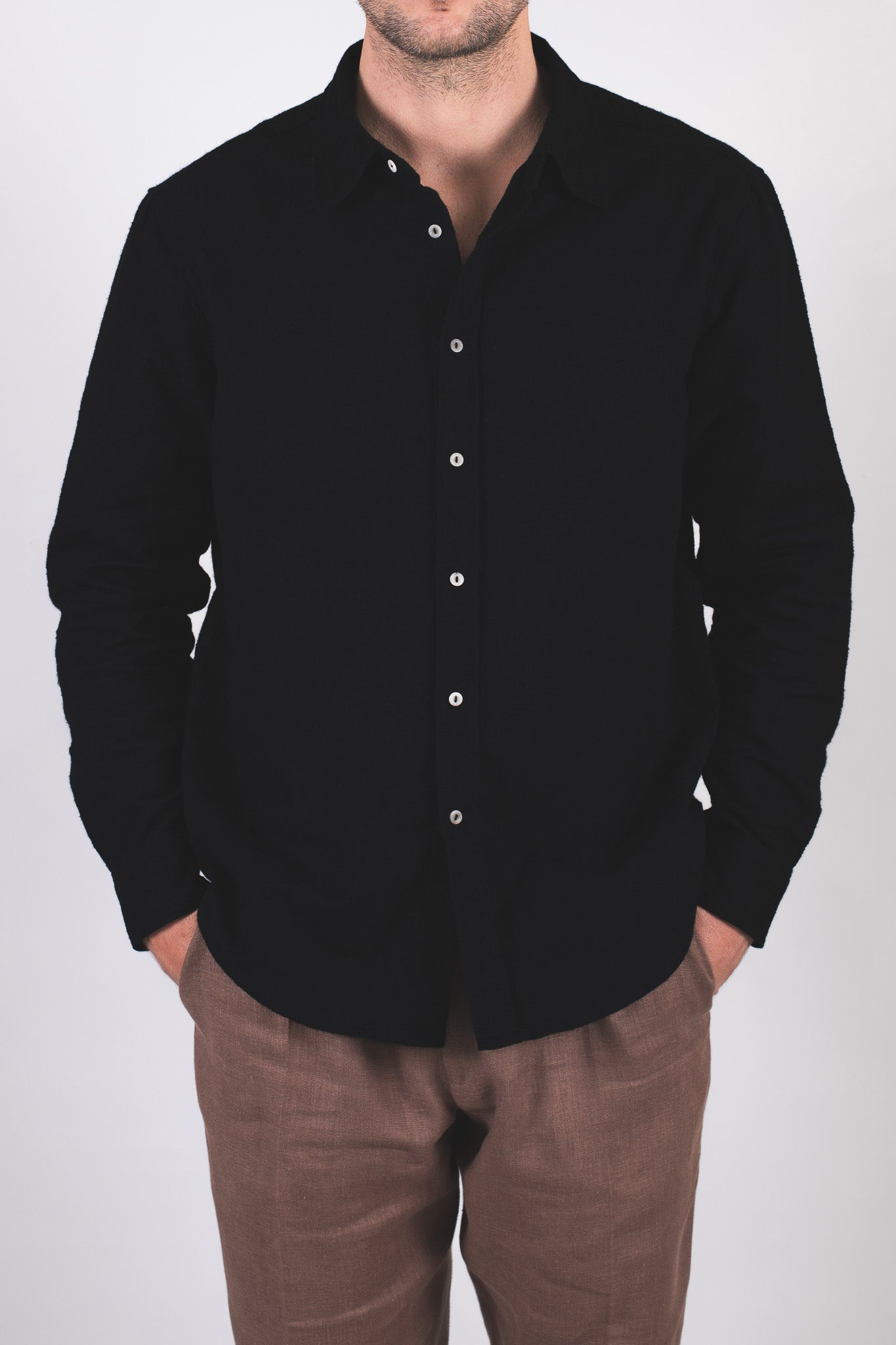 Pánská flanelová košile s límečkem - regular fit