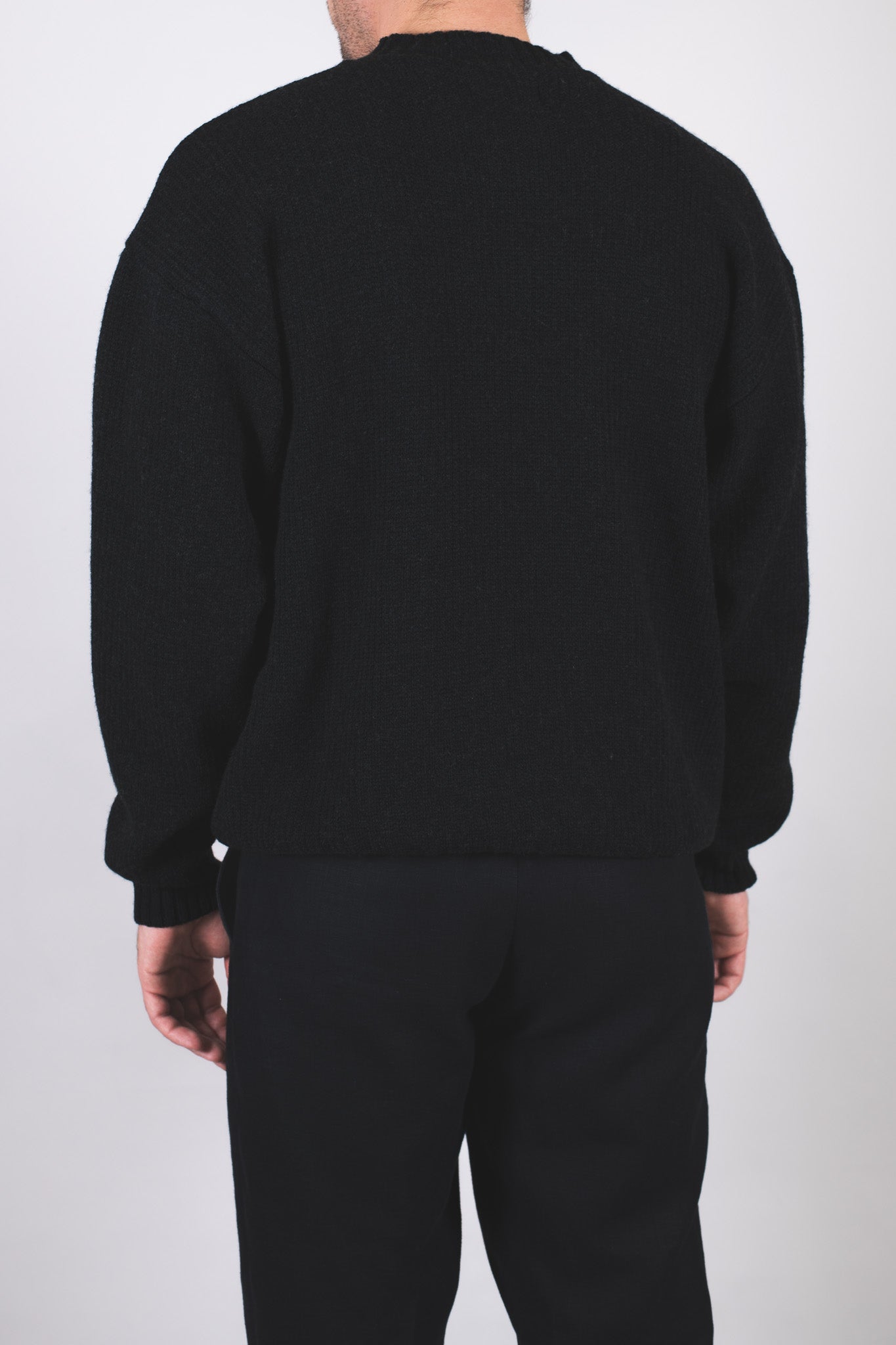 Pánský vlněný svetr knit Loose fit - Dark gray