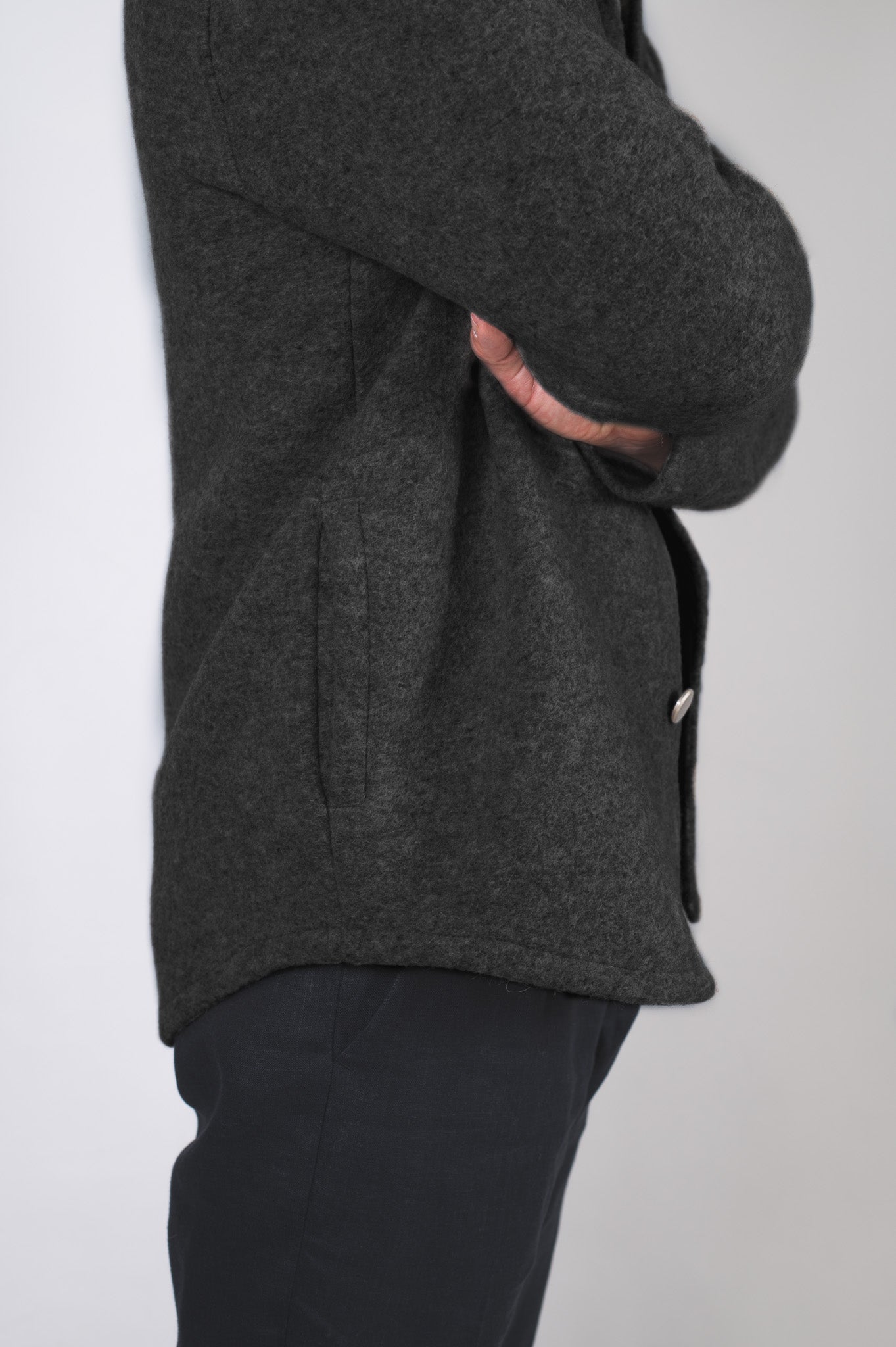 Pánsky vlnený kabát Regular Fit – Dark gray