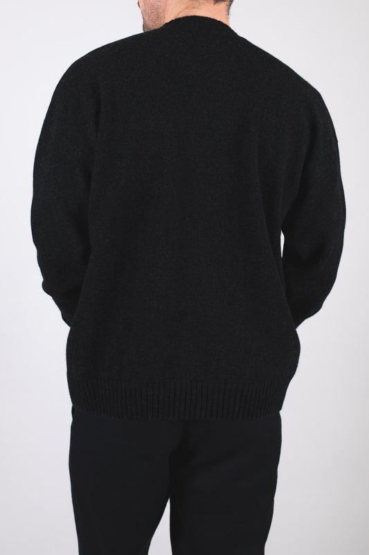 Men’s Wool Sweater Crewneck Regular Fit – Dark Gray